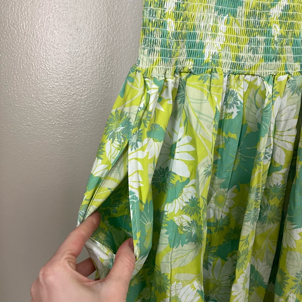 Coco and Jaimeson | Floral Smocked Midi Dress. Printed Poplin Pattern - Picture 7 of 9